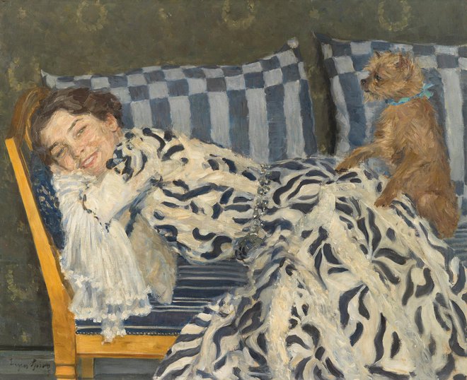 Eugen Spiro: Dama s psičkom (Tilla Durieux), 1905 FOTO: Leopoldov muzej, Dunaj

