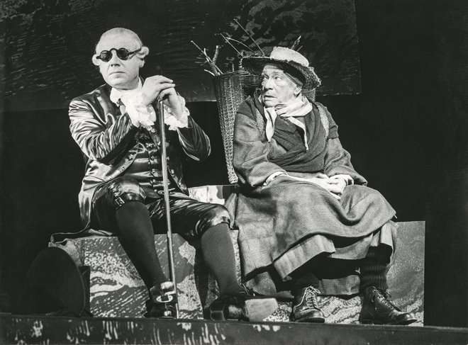 Harry Croner: Ernst Ginsberg (levo) in Tilla Durieux v predstavi Robespierre, 1963 FOTO: Akademija umetnosti, Berlin
