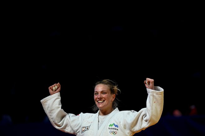 Anka Pogačnik se že nekaj časa zelo lepo uveljavlja v mednarodnih judoističnih arenah.&nbsp;FOTO:&nbsp;Nikolaj&nbsp;Dojčinov/AFP

