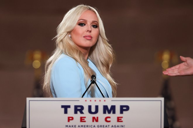 Tiffany Trump med republikansko konvencijo leta 2020, ki je zaradi pandemije v večjem delu potekala prek spleta. FOTO: Jonathan Ernst/Reuters
