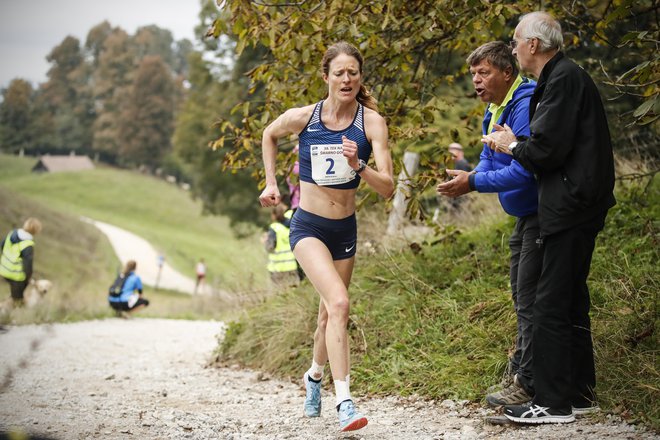 Andrea Mayr&nbsp;med 39. Tekom na Šmarno goro za svetovni pokal, v Tacnu. FOTO:&nbsp;Uroš Hočevar
