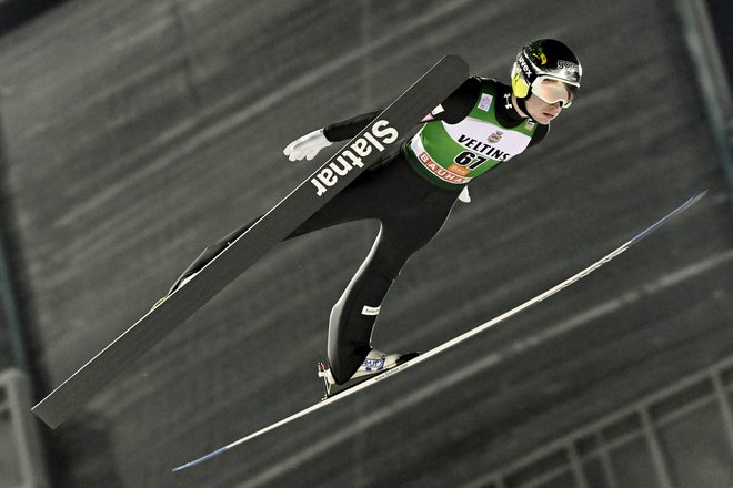 Anže Lanišek je lani v Ruki poletel do svoje prve zmage v svetovnem pokalu. FOTO: Heikki Saukkomaa/Reuters
