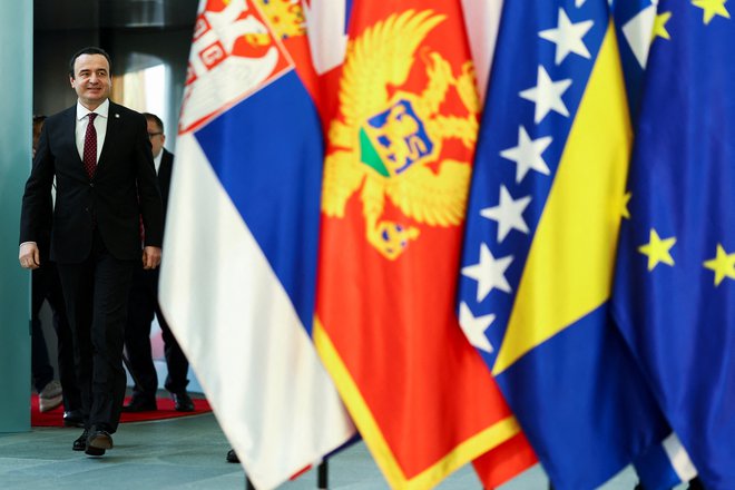 Srbski predsednik Aleksandar Vučić in vodja evropske diplomacije Josep Borrell sta za propad srečanja okrivila kosovskega premiera Albina Kurtija (na fotografiji). Foto Lisi Niesner/Reuters
