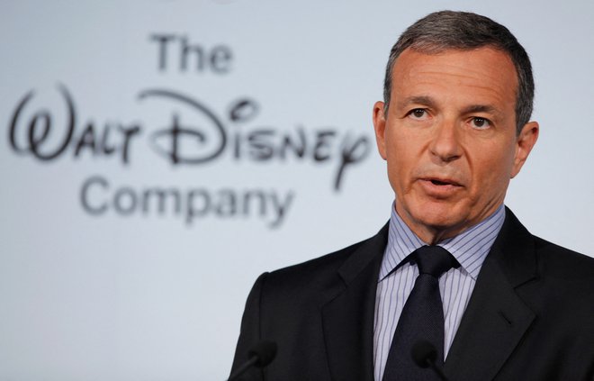 Robert Iger na nedavni predstavitvi novih Disneyjevih vsebin. FOTO: AFP
