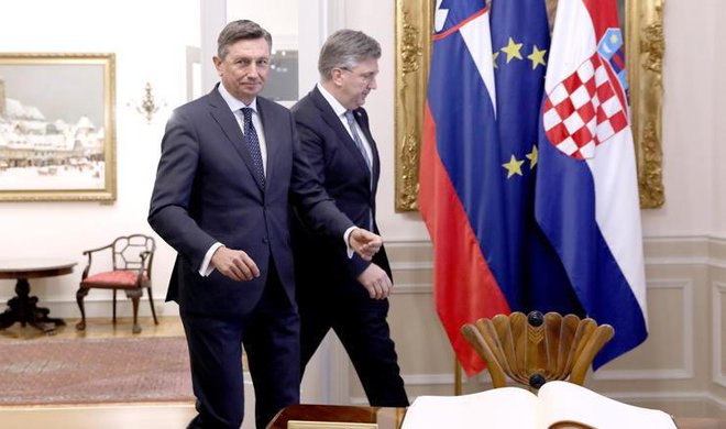 Borut Pahor se je v okviru obiska na Hrvaškem srečal z gostiteljem, hrvaškim predsednikom Zoranom Milanovićem, premierom Andrejem Plenkovićem (na fotografiji), predsednikom sabora Gordanom Jandrokovićem, zagrebškim županom Tomislavom Tomaševićem, rektorjem zagrebške univerze Stjepanom Lakušićem in tudi s predstavniki Slovencev v naši južni sosedi. FOTO: Patrik Maćek/Cropix
