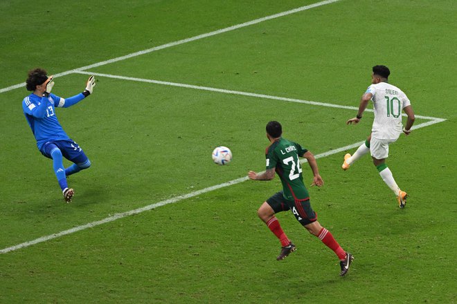 Salem Al-Dawsari je dosegel častni gol za Savdsko Arabijo. FOTO: Pablo Porciuncula/AFP
