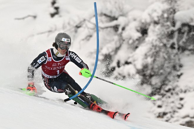 Lucas Braathen je proslavil tretjo zmago v konkurenci svetovnega pokala. FOTO: Jeff Pachoud/AFP
