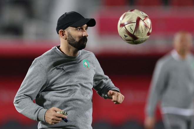 Maroški selektor Walid Regragui je bil rojen v Franciji. FOTO: Karim Jaafar/AFP
