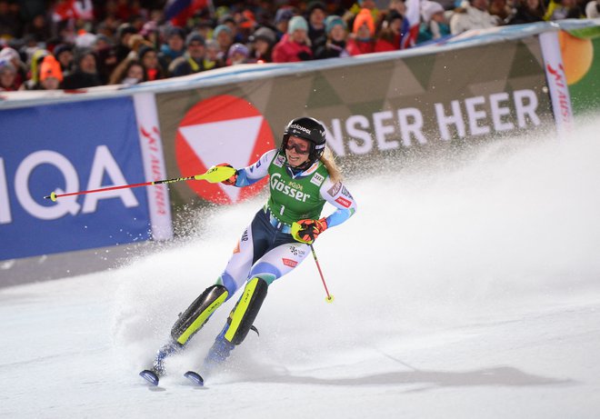 Ana Bucik bo v Kranjski Gori uživala ob glasni podpori navijačev. FOTO:&nbsp;Vladimir Šimiček/AFP
