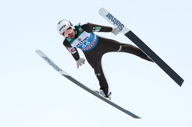 Anže Lanišek se je nabrusil za drugo tekmo novoletne turneje v Garmisch-Partenkirchnu. FOTO: Lisi Niesner/Reuters
