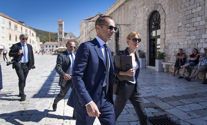 Aleksander Čeferin med lanskim zasedanjem IO Uefe na Hvaru. FOTO: Ante Čizmić/Cropix
