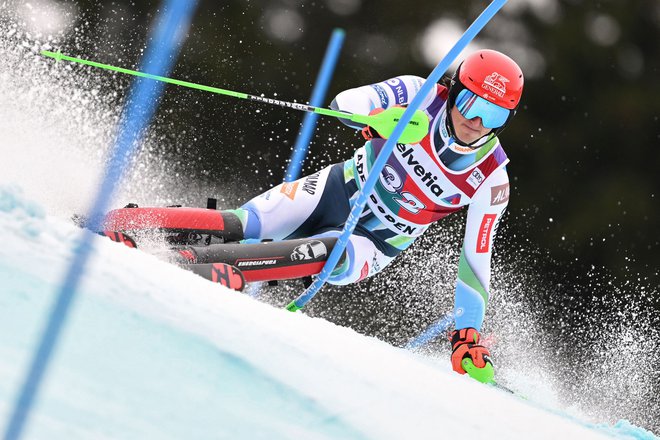 Štefan Hadalin je v finalu napredoval z 20. mesta na 14. FOTO: Fabrice Coffrini/AFP
