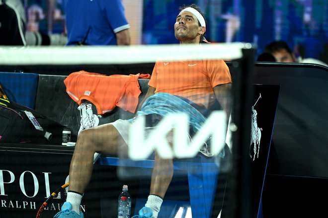 Rafael Nadal med dvobojem s svojim ameriškim krvnikom. FOTO: Manan Vatsyayana/AFP
