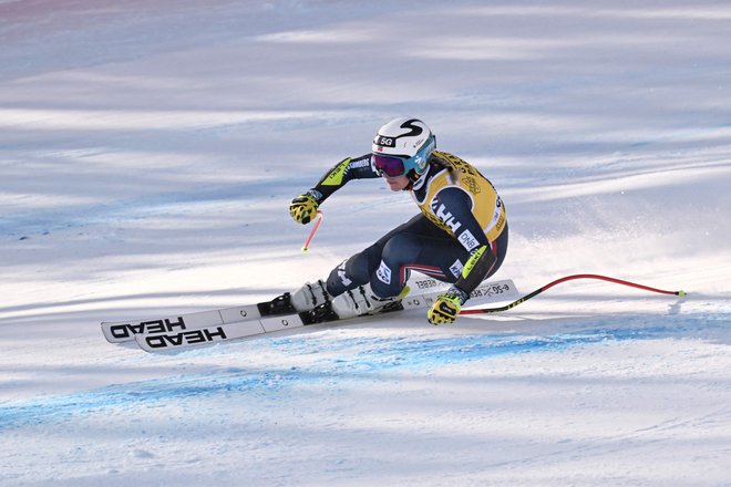 Norvežanka Ragnhild Mowinckel je bila najhitrejša na današnjem superveleslalomu v Cortini d&#39;Ampezzo. FOTO: Tiziana Fabi/AFP
