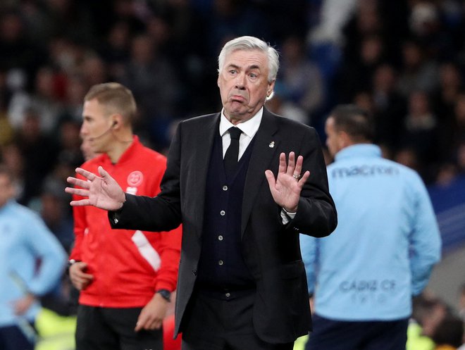 Realov trener Carlo Ancelotti je bil zadovoljen po gostovanju v Baskiji. FOTO: Violeta Santos Moura/Reuters
