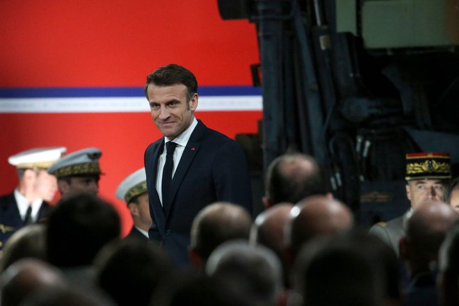 Francoski predsednik Emmanuel Macron je pred dnevi nagovoril vojsko. FOTO:&nbsp;Bob Edme/AFP
