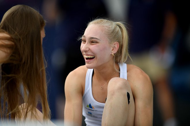 Janja Garnbret med lanskim evropskim prvenstvom v Münchnu.&nbsp;FOTO: Andreas Gebert/Reuters
