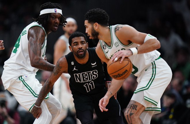 Boston in njegov največji zvezdnik Jayson Tatum sta bila premočna za Brooklyn, pri katerem je bil svetla izjema le Kyrie Irving. FOTO: David Butler/Usa Today Sports
