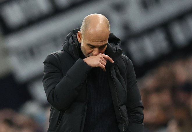 Pep Guardiola še i dočakal zadetka na Tottenhamovem štadionu. FOTO: David Klein/Reuters
