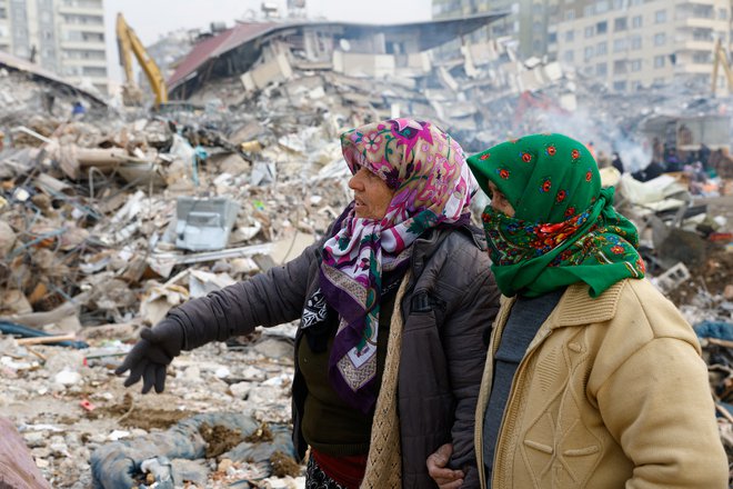 Uničenje v Kahramanmaraşu. FOTO: Suhaib Salem/Reuters
