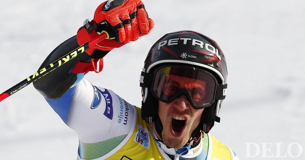 Žan Kranjec après une médaille aux Championnats du monde de ski alpin