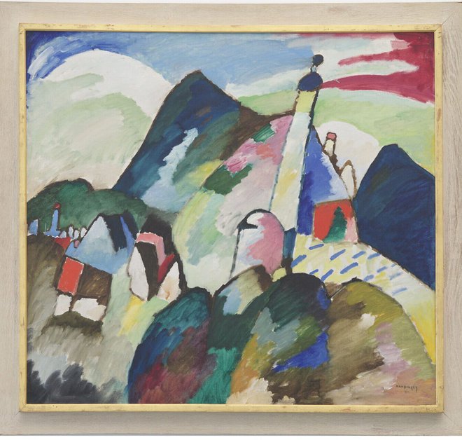 Vasilij Kandinski: Murnau s cerkvijo II, 1910, olje na platnu FOTO: Peter Cox/Van Abbemuseum Eindhoven
