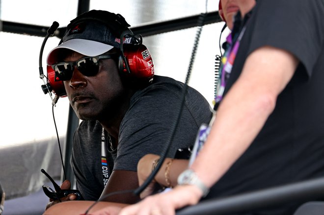 Michael Jordan uživa tudi s svojim moštvom na dirkah Nascar. FOTO: Peter Casey/USA Today Sports
