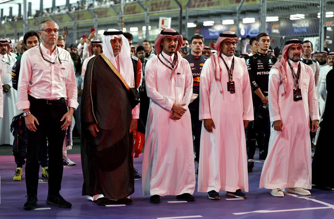 Stefano Domenicali (levo) je F1 pripeljal v Savdsko Arabijo. FOTO:&nbsp;Hamad I Mohammed/Reuters
