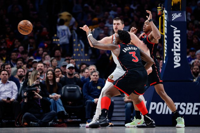 Nikola Jokić (15) je k zmagi prispeval 17 točk, 13 skokov in devet podaj. FOTO:&nbsp;Isaiah J. Downing/USA Today Sports
