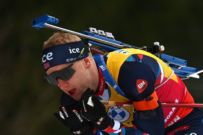 Johannes Thingnes Bø med nastopom prejšnji konec tedna v Novem Mestu na Češkem. FOTO: Michal Cizek/AFP
