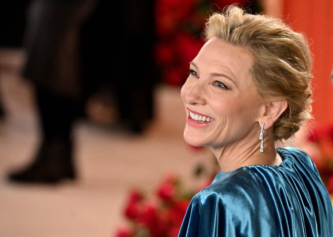 Cate Blanchett, ena od favoritk za oskarja, ki pa je ostala brez kipca. FOTO: Robyn Beck/AFP
