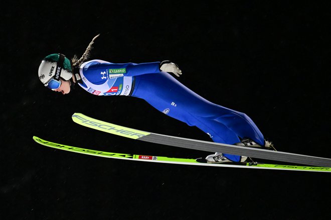 Nika Križnar bo spoznala letalnico v Vikersundu. FOTO: Jure Makovec/AFP
