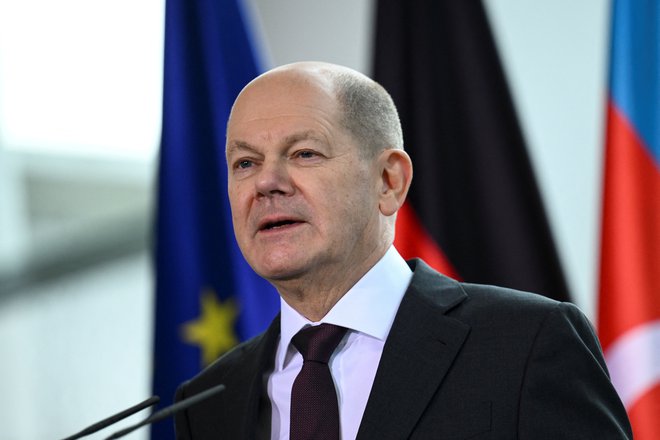 Nemški kancler Olaf Scholz. FOTO: Annegret Hilse/Reuters
