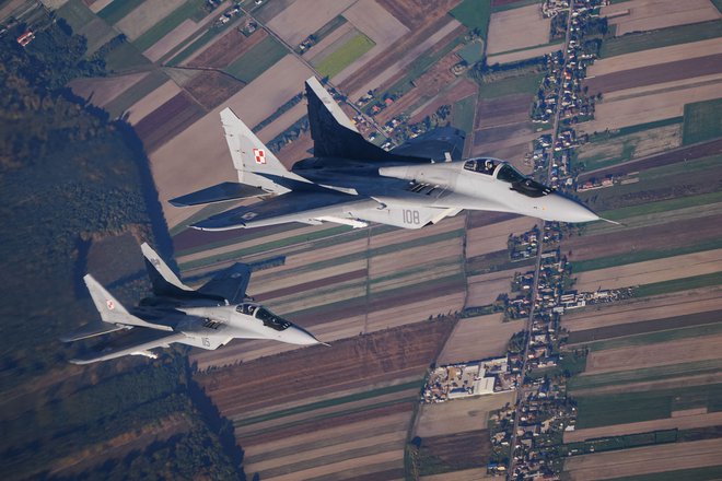 Koliko letal mig-29 sovjetske izdelave bo Poljska predala Ukrajini, še ni povsem jasno. Foto: Radoslaw Jozwiak/AFP

