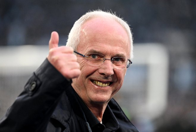 Sven-Göran Eriksson je bil nasmejan v Rimu. FOTO: Alberto Lingria/Reuters
