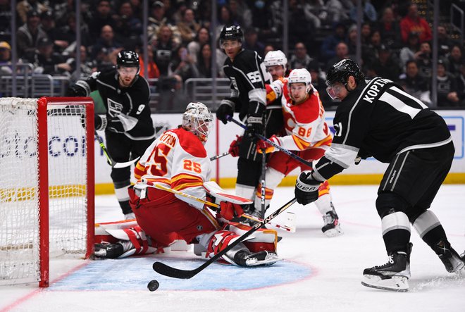 Los Angeles z zmago nadaljuje uspešen niz, saj so Kopitar in soigralci na zadnjih desetih tekmah dosegli osem zmag, dvakrat pa osvojili točko. FOTO:&nbsp;Jonathan Hui/Usa Today Sports
