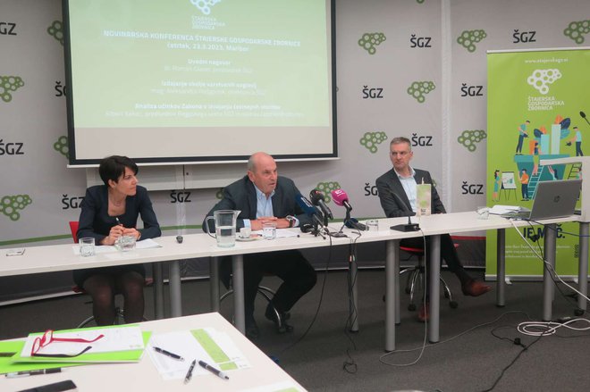 Štajerski gospodarstveniki so na novinarski konferenci predstavili svoj pogled na aktualne težave. Foto Gregor Mlakar/STA
