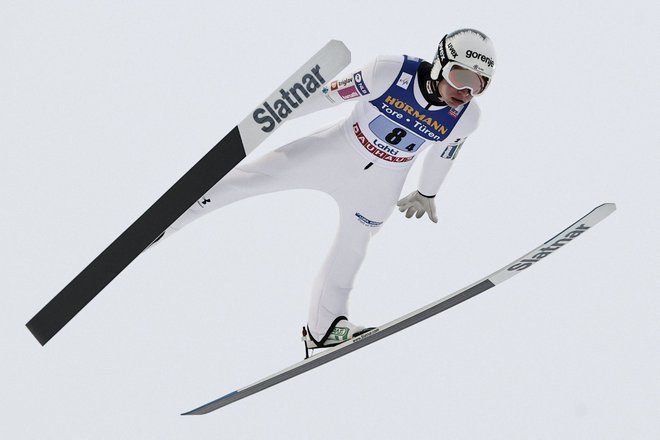 Anže Lanišek je bil tudi minuli konec tedna v Lahtiju najboljši Slovenec. FOTO: Antti Hamalainen/AFP
