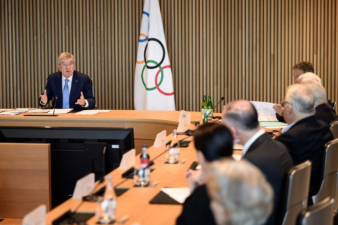 Zasedanje MOK v Švici. FOTO: Fabrice Coffrini/AFP