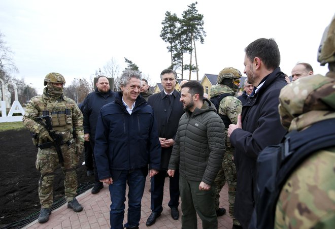 Golobov obisk v Ukrajini je bil prvi, odkar je Rusija februarja lani pričela z invazijo. FOTO: Matej Družnik/Delo