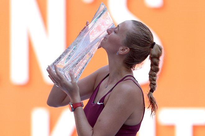 Petra Kvitova je zmagala na letošnjem turnirju v Miamiju. FOTO: Matthew Stockman/AFP
