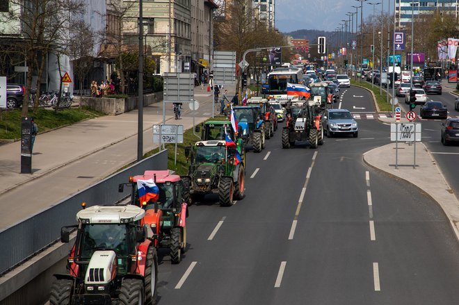 Proteste 24. marca je organiziral sindikat kmetov. FOTO: Voranc Vogel/Delo