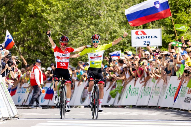 Rafal Majka in Tadej Pogačar na lanski preizkušnji FOTO: Matic Klanšek Velej/Sportida