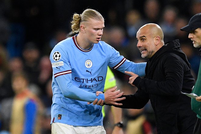 Pep Guardiola skrbi za svojega bisera. FOTO: Oli Scarff/AFP