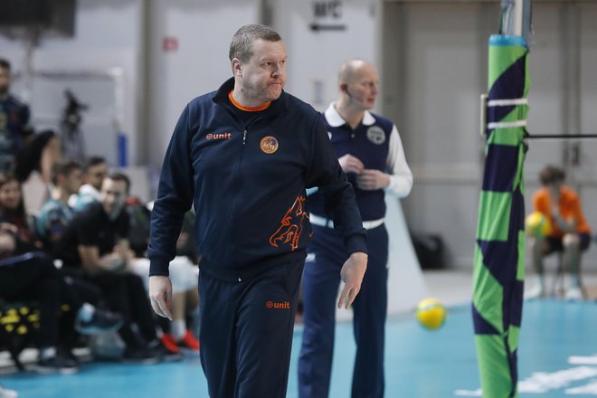 Radovan Gačič, trener ACH Volleyja, je bil zadovoljen z igro svojih varovancev. FOTO: Leon Vidic/Delo