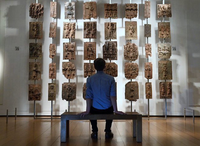 Del beninskih umetnin, ki jih še zmeraj hrani Britanski muzej. FOTO: Toby Melville/Reuters