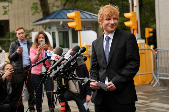 Ed Sheeran je prepričan, da bo tokratna odločitev porote  pomagala zaščititi ustvarjalni proces v Združenih državah in po vsem svetu. FOTO: Stapleton Reuters