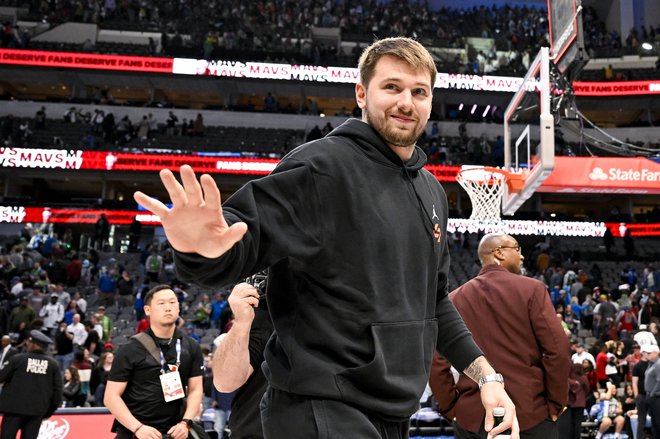 Čeprav je že lep čas na počitnicah, je Luka Dončić tudi v tej sezoni lige NBA prepričal selektorje najboljših začetnih peterk. FOTO: Rich Storry/Usa Today Sports/Reuters