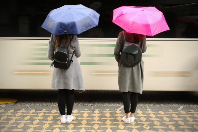 Pojavljale se bodo plohe, ki bodo možne že v dopoldanskem času. FOTO: Jure Eržen/Delo