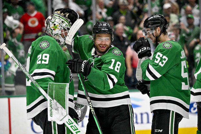 Ekipa Dallas Stars je na odločilni sedmi tekmi doma z 2:1 premagala Seattle Kraken. FOTO: Jerome Miron/Reuters